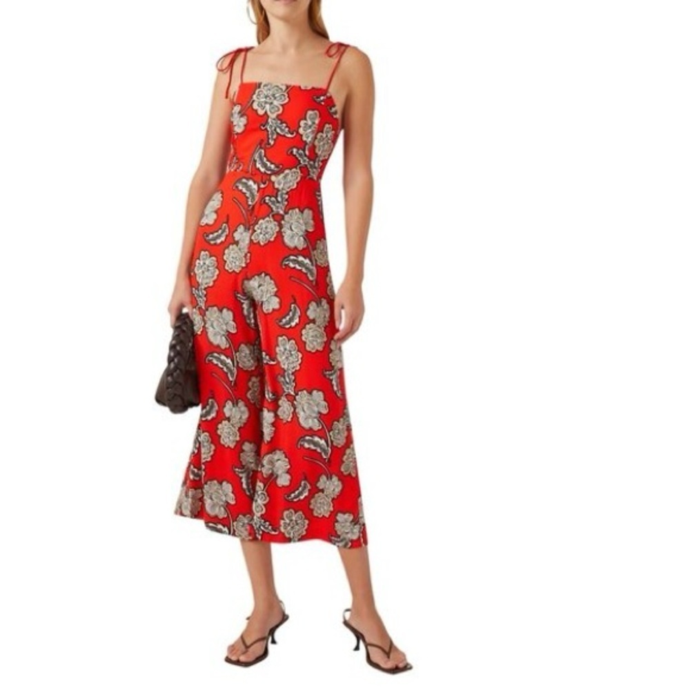 Alice + Olivia Red Floral Maxi Dress women's size 0
